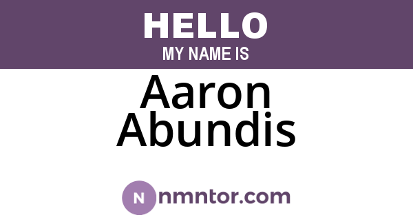 Aaron Abundis