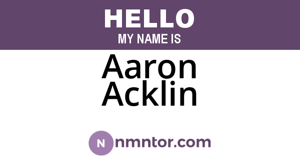 Aaron Acklin