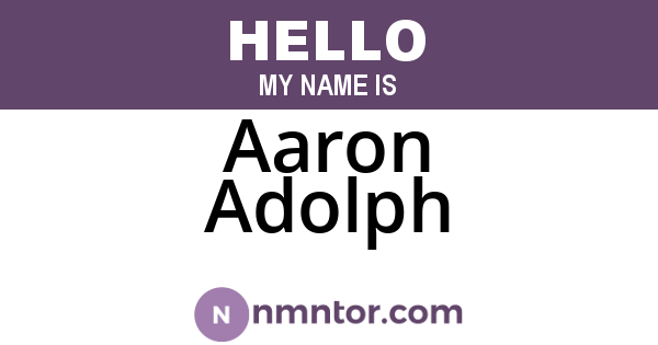 Aaron Adolph