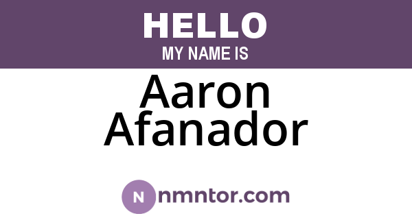 Aaron Afanador