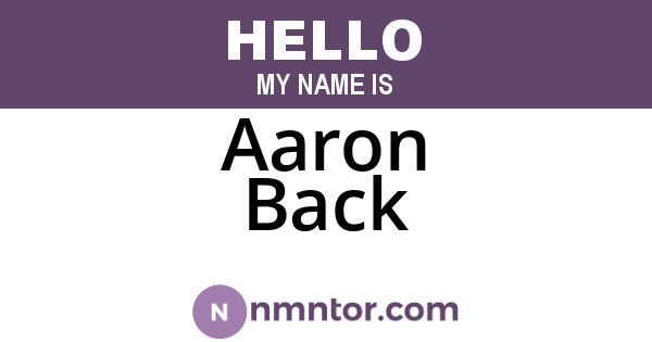 Aaron Back