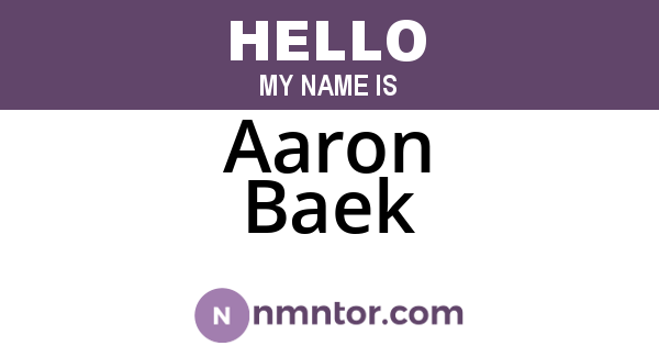 Aaron Baek