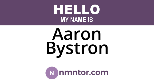 Aaron Bystron