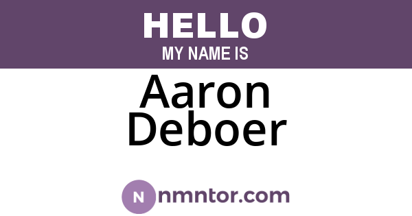 Aaron Deboer