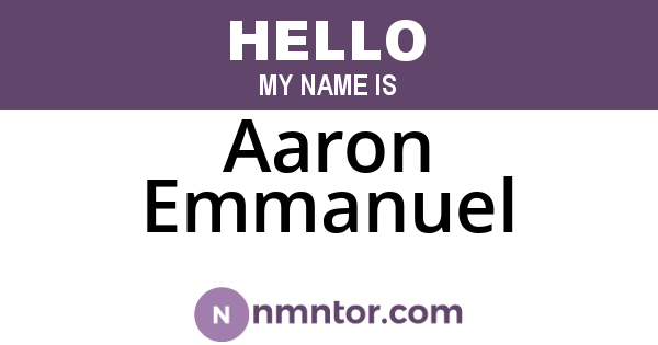 Aaron Emmanuel