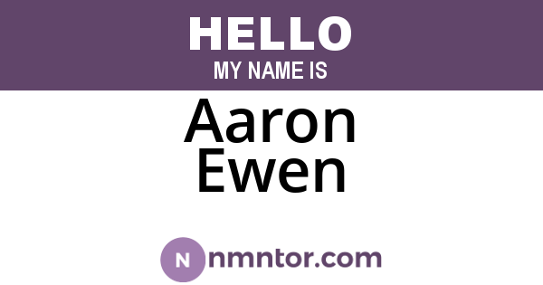 Aaron Ewen