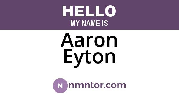 Aaron Eyton