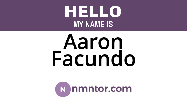Aaron Facundo