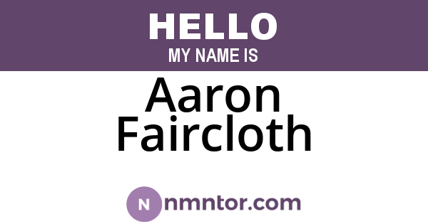 Aaron Faircloth