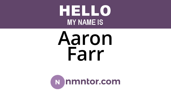 Aaron Farr