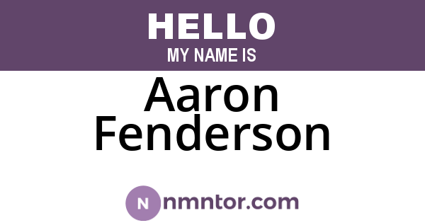 Aaron Fenderson