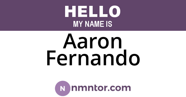 Aaron Fernando