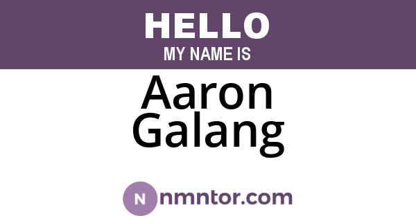Aaron Galang