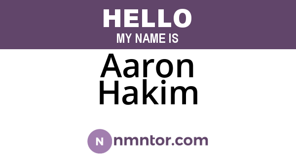 Aaron Hakim