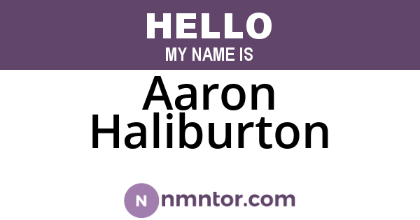 Aaron Haliburton