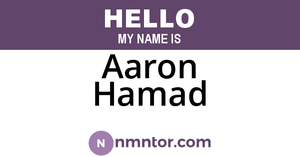 Aaron Hamad