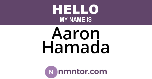 Aaron Hamada
