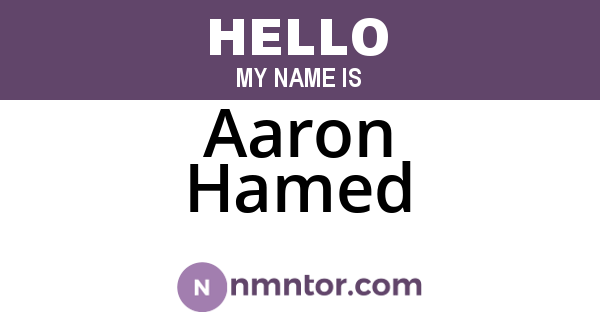 Aaron Hamed