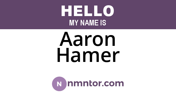 Aaron Hamer