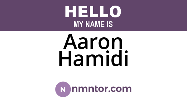 Aaron Hamidi