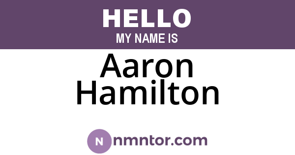 Aaron Hamilton