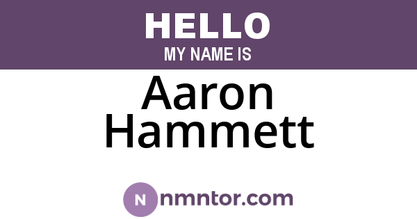 Aaron Hammett