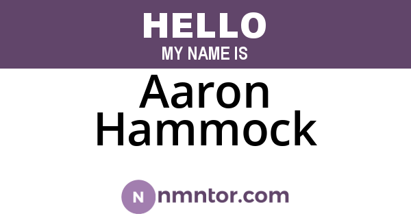 Aaron Hammock