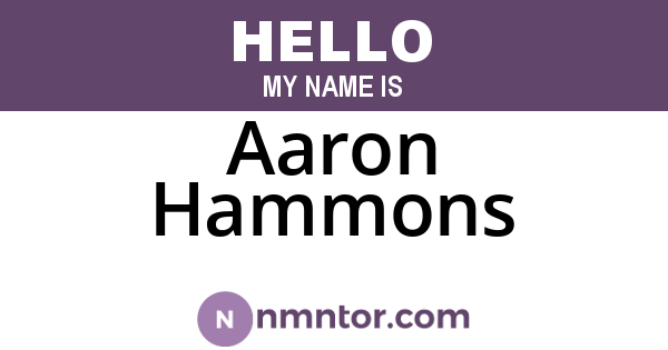 Aaron Hammons
