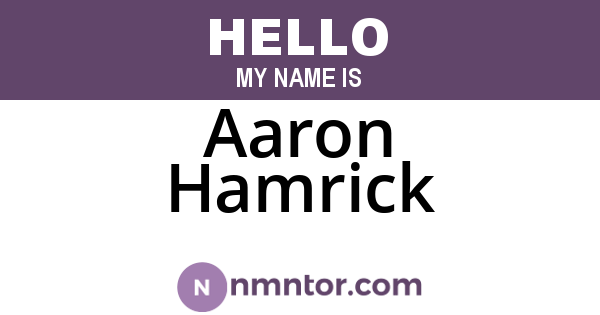 Aaron Hamrick