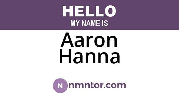 Aaron Hanna