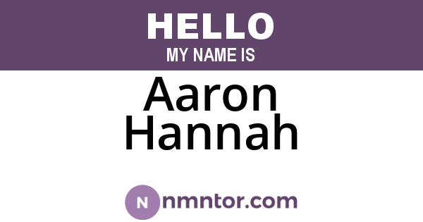 Aaron Hannah