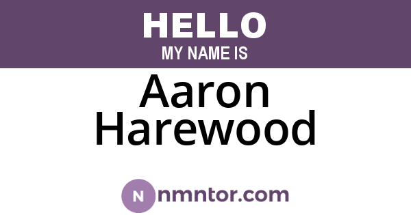 Aaron Harewood