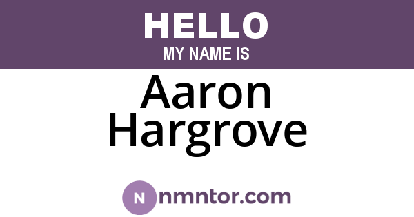 Aaron Hargrove