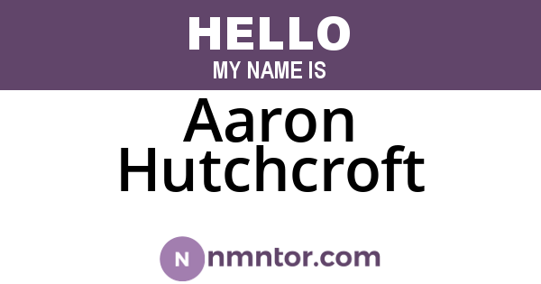 Aaron Hutchcroft