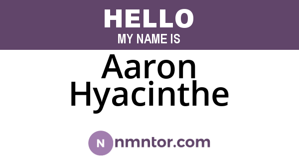 Aaron Hyacinthe