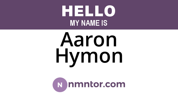 Aaron Hymon