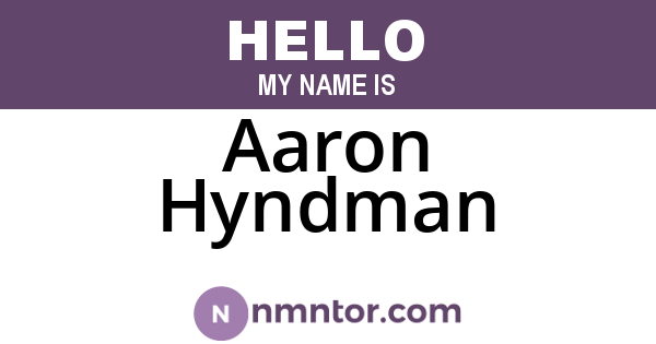 Aaron Hyndman