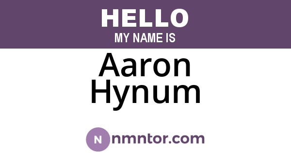 Aaron Hynum