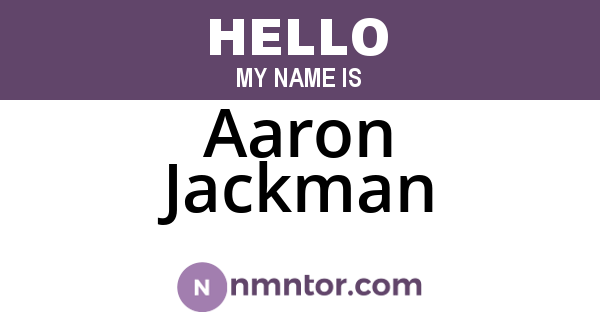 Aaron Jackman