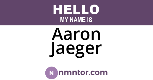 Aaron Jaeger