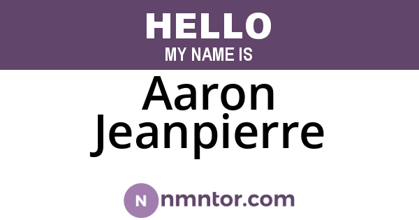 Aaron Jeanpierre