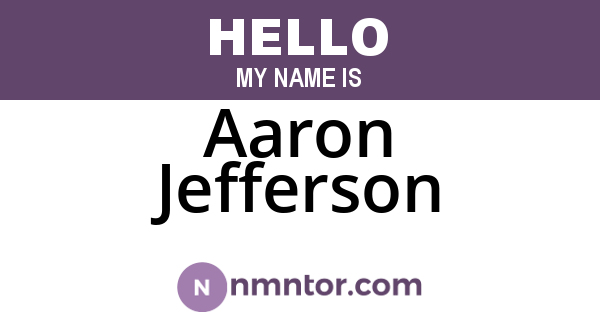 Aaron Jefferson