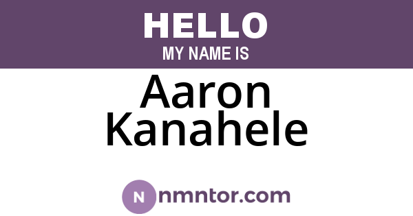 Aaron Kanahele