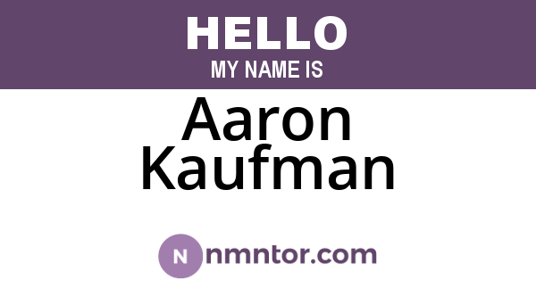 Aaron Kaufman