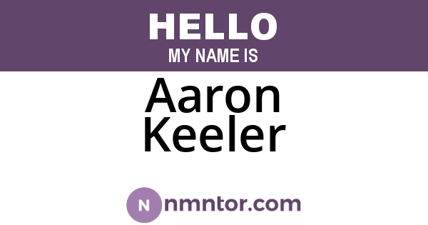 Aaron Keeler