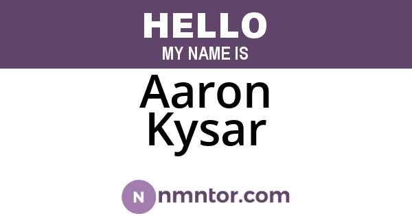 Aaron Kysar