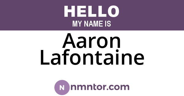 Aaron Lafontaine