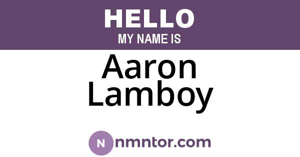 Aaron Lamboy