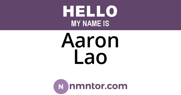 Aaron Lao