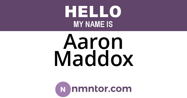 Aaron Maddox